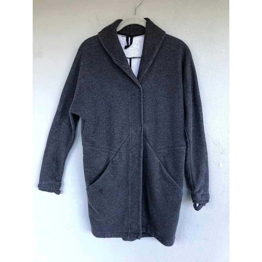 Lululemon Wrap Jacket Size 4 &Go Take You There Heathered Black Fleece Longline